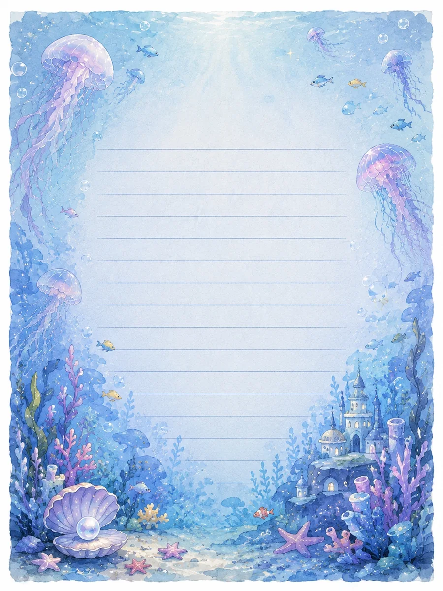 海底水母世界信纸